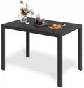 LIFERUN Esstisch, 110x70 cm, Braun, Gartentisch WPC, Balkontisch Wetterfest für 4-6 Personen