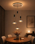PIOUTNF Hänge- & Pendelleuchten, Schwarz/Gold, Modern Led Pendelleuchte Glas, Hängelampe Esstisch mit 3 Flammig