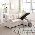 Sofa Sapgaks, Beige, Modulares Sektional in L, modulares Eck für Wohnzimmer mit austauschbarer Ottomane, Veloursstoff