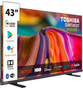 Toshiba Fernseher, 43 Zoll, Schwarz, 43QA4163DG, QLED Quantum Dot Ultra HD (3840 x 2160), Google Assistent, Bluetooth