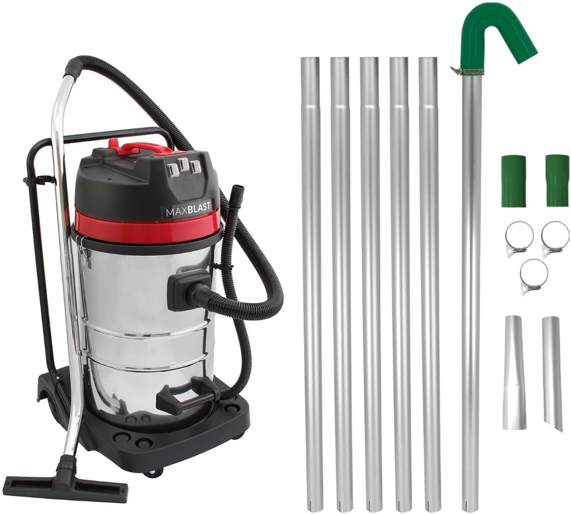 MAXBLAST Staubsauger, Schwarz, Dachrinnen Reinigung Set