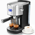 Havato Milchaufschäumer, 20 bar, Schwarz/Silber, Halbautomatische Espressomaschine, professionelle Kaffeemaschine mit und abnehmbarem