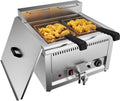 TAIMIKO Heißluftfritteuse, 22 L, Schwarz, Kommerzielle Elektrische Fritteuse Friteuse mit Fett Ohne