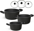 Hoffmann Backofen, Weiß, Topfset Induktion mit Glasdeckel, 6-teilig I Set alle Herdarten auch Induktion I Töpfe Made