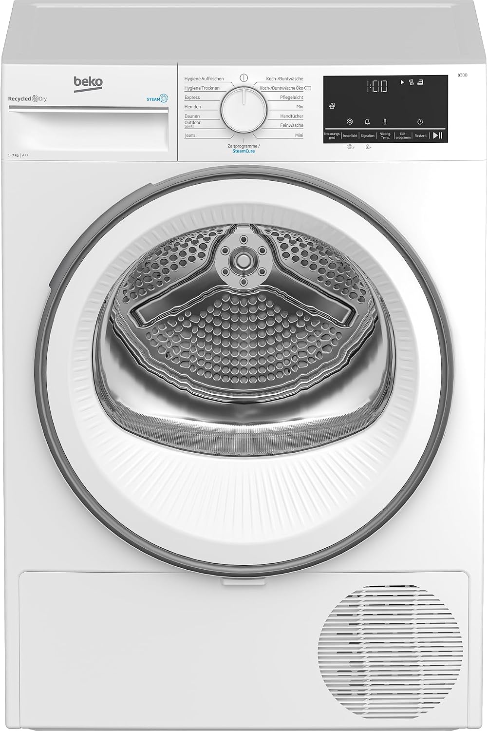 Beko Wäschetrockner, 54,3 cm, 7KG, Weiß, B3T41239, Frontlader Wärmepumpentrockner, Allergikergeeignet, 15 Programme