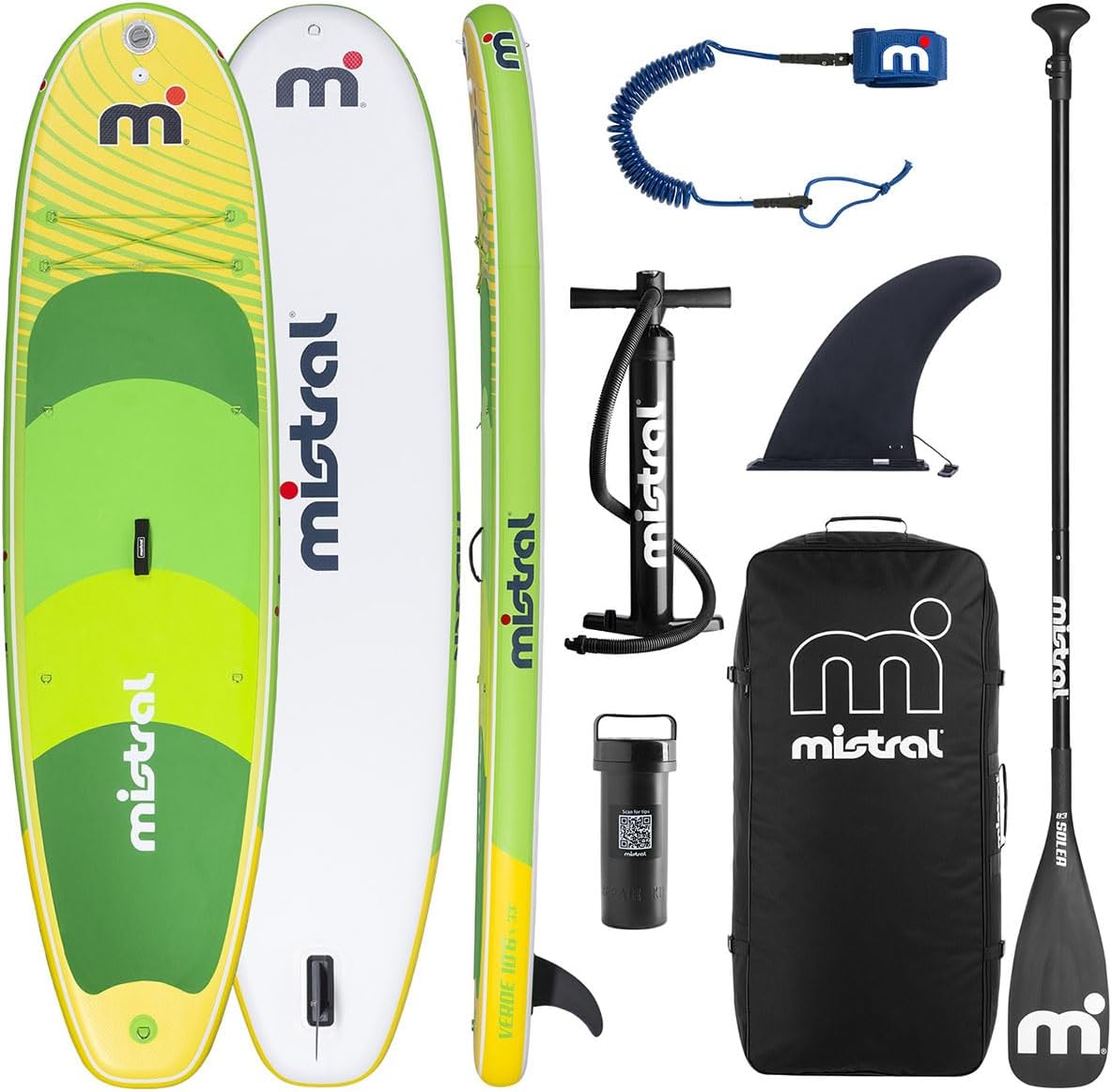 MISTRAL SUP-Board, Mehrfarbig, SUP Board Set Verde 10'6 - Aufblasbar - für Kinder &