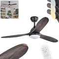 HOFSTEIN Deckenventilator, 20 Watt, Schwarz, LED Mosstena, dimmbare Deckenlampe mit Ventilator aus Metall/Holz