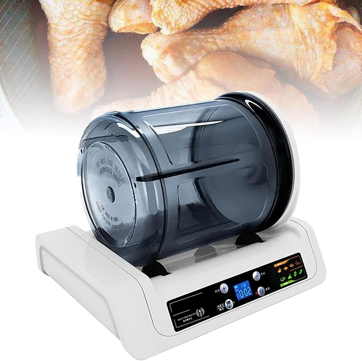 Meat Monitor, Grau, Tumbler Marinator, elektrischer Vakuum-Marinator für schnelles Marinieren