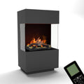 GLOW FIRE Elektrokamin, 55x96x40 cm, Grau, Wasserdampf Kamin OGF 1 Mini (Standkamin) - mit, Knistereffekt & Fernbedienung