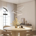 LUMIÈRE Design Hänge- & Pendelleuchten, Weiß, Deckenleuchte Pendelleuchte 'Omeva' dimmbar LED 3 Ringe