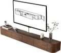 TV-Schrank HYANXUE, 240CM, Braun, Lowboard, Schwebender, montierter TV-Ständer mit Klapptüren und Seitentür
