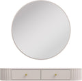 Schminktisch AXLIVING, 100 cm, Beige, Halay, Spiegel, 2 Schubladen
