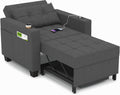 DURASPACE Bett, Dunkelgrau, Schlaferstuhl, 3-in-1 umwandelbarer Stuhl, ausziehbarer Schlafsessel, Schlafsofa mit USB-Anschlüssen