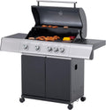 Tarrington House Gasgrill, 11 kg, schwarz, BBQ Gas-Grill PAXTON, 4-Brenner- mit Seitenbrenner, Warmhaltegitter, Gasflasche für Outdoor