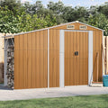 ShGaxin Gerätehaus, 277x93x179 cm, verzinkter Stahl, PP (Polypropylen)., Braun