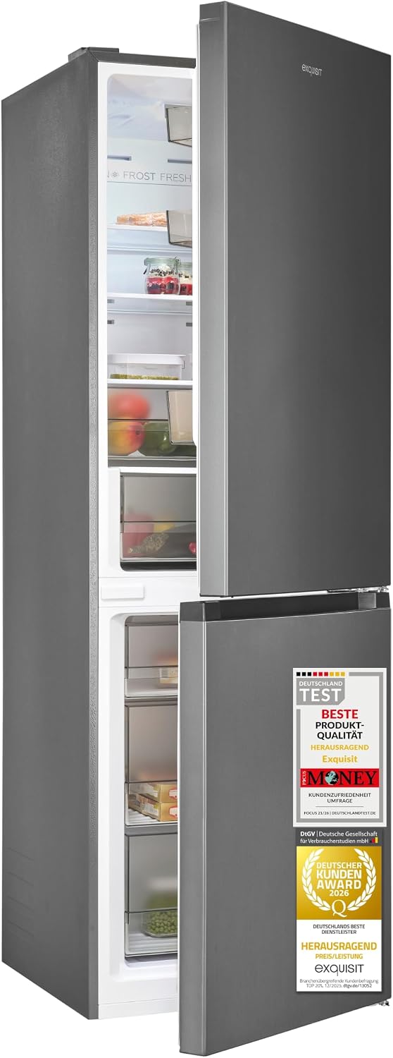 Exquisit Kühl-Gefrierkombination, 337 l, Weiß, No Frost