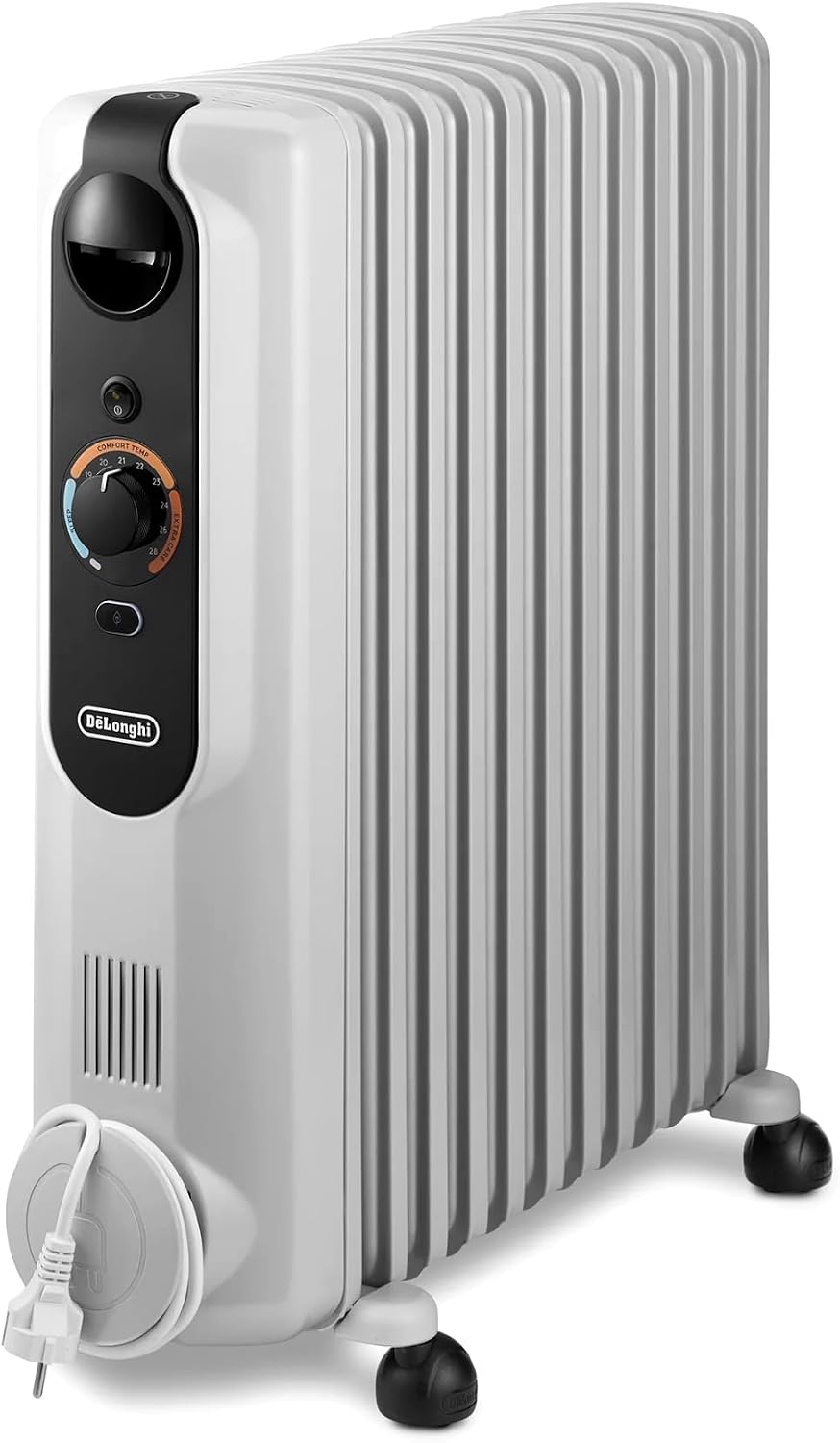 De'Longhi Elektroheizkörper, 75 m, Schwarz, Radia S EasyTronic, Ölradiator für Räume bis ³, 12 Heizrippen, 3 Leistungsstufen