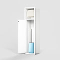Bernkot Toilettenpapierhalter, 63×15 cm, Weiß/Hellblau, Unterputz Edelstahl, Unterputz WC Schrankmodul Klopapier aufbewahrung