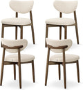 VASAGLE Esszimmerstuhl, Weiß, 4er Set, Küchenstuhl, Polsterstuhl mit Massivholzbeinen, ergonomische Rückenlehne