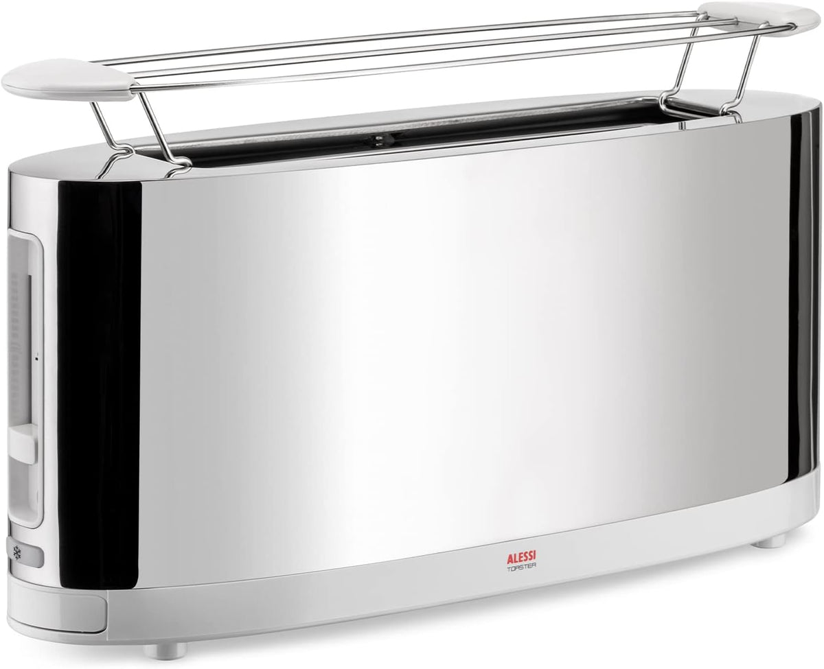 Alessi Küche Haushalt & Wohnen,Elektrische Küchengeräte,Toaster, Höhe 20 cm, Länge 41 cm, Breite 11,50 cm, 18/10 Edelstahl and PC, Silber/Weiß