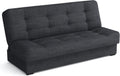 Sofa MEBLE-LUX, 170 cm, Dunkelgrau, Schlaf mit Bettkasten Livia, Schlafcouch Breit, mit Schlaffunktion, Federkern
