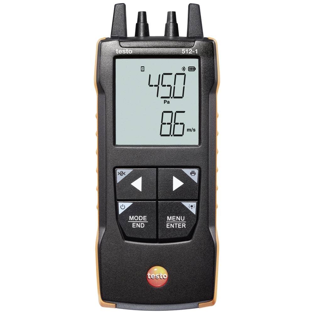 Testo AG Druckmessgeräte, Schwarz, 512-1 - 0563 1512 - Digitales Differenzdruckmessgerät mit, der Luftströmungsmessung und anderen Anwendungen