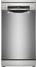 Bosch Geschirrspüler, 10 Gedecke., 45 cm, Silber, Serie 4, freistehend Spülmaschine, gebürsteter Stahl, Anti-Fingerabdruck