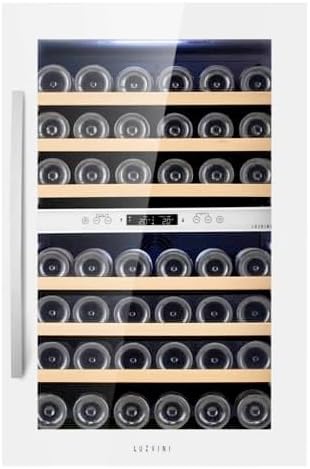 LV42 W Weinkühlschrank, 41 dB, Weiß, er Einbau- - Weinklimaschrank mit 2 Zonen, Vollglas-Designtür, 42 Flaschen, einstellbare Zonen von 5-20°C
