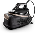 Rowenta Dampfbügelstationen, 8 bar, 1,3l, schwarz/beige, Eco Steam Pro Dampfbügelstation, 2800 Watt, Dampfdruck