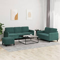 ShGaxin Sofa, Dunkelgrün, 3-TLG. garnitur Samt, Lounge, s & Couches, Relax, Couch für Wohnzimmer - 3202026