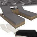 tectake Gartenmöbel-Set, Aluminium, Polyethylen, Polyurethan, Polyester, Glas, Natur