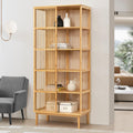 [en.casa] Standregale, 185 x 80 x 45 cm, Braun, Standregal Trundholm Badregal mit 5 Ablagen freistehend