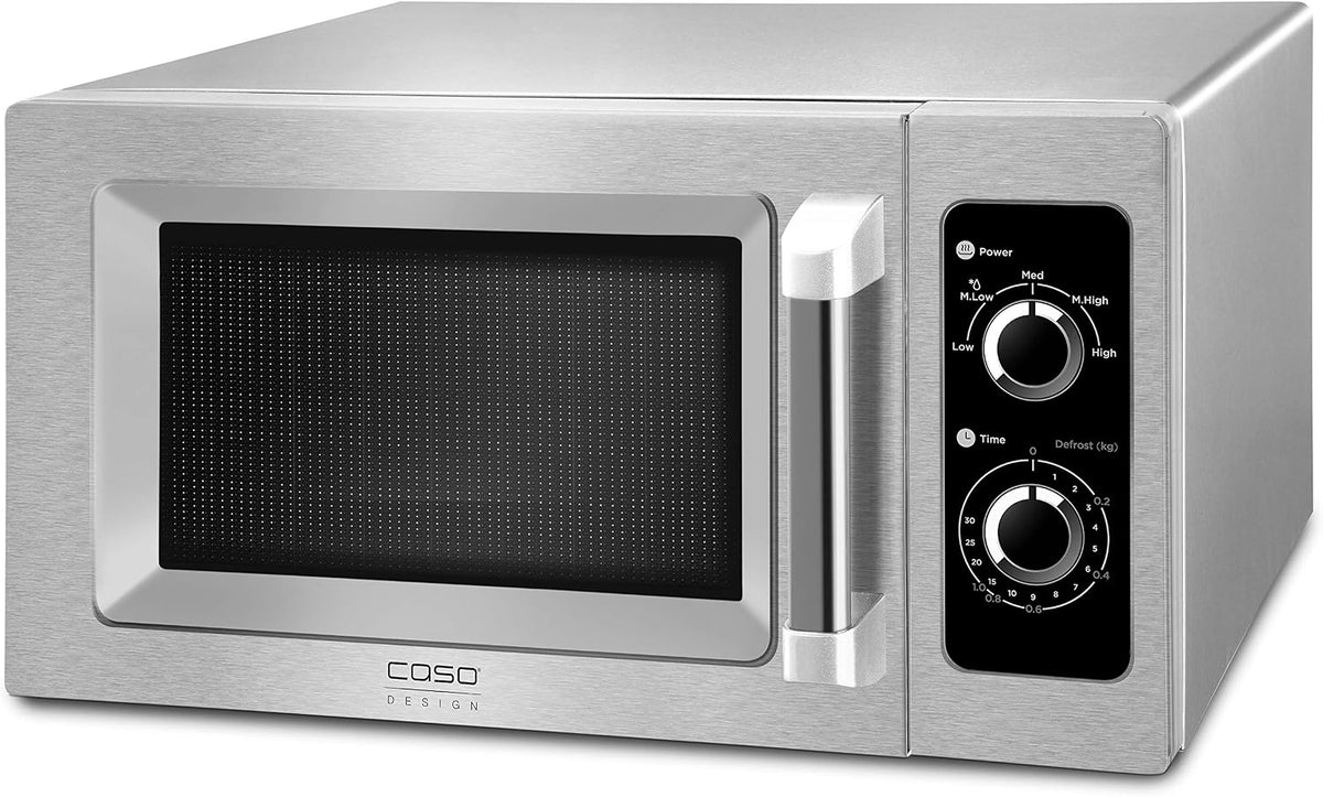 CASO Mikrowelle, 25 L, Schwarz/Silber, C1000M, Gewerbe- mit Keramikboden, 1000 Watt