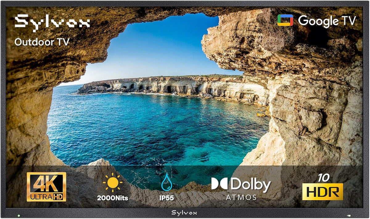 SYLVOX Fernseher, 75 Zoll, Schwarz, Smart TV, Outdoor Smart TV
