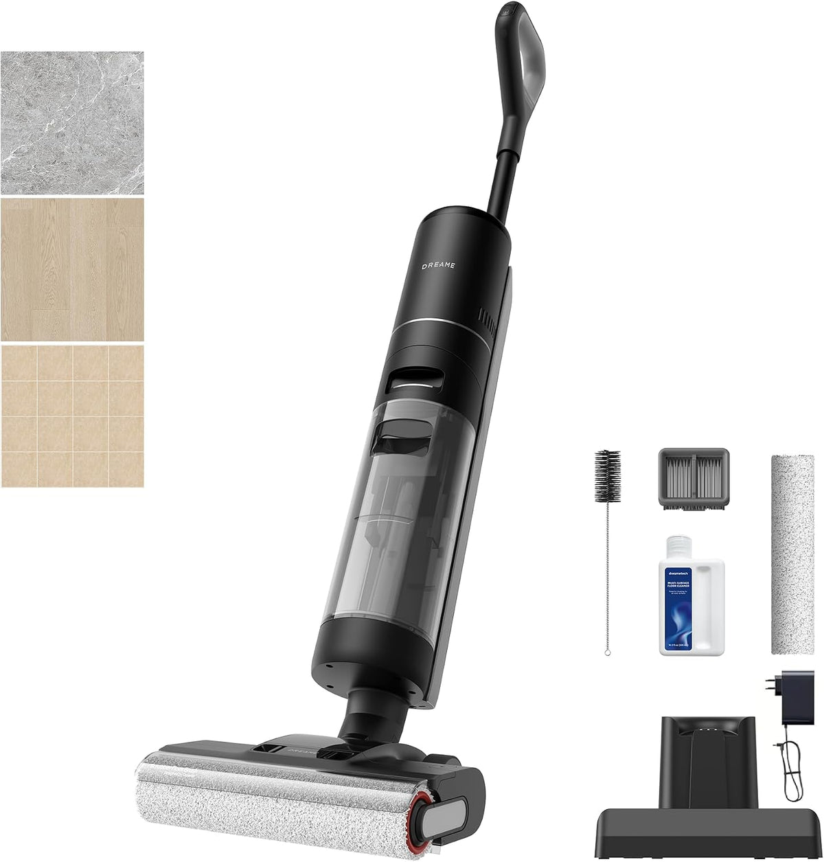 DREAME Wet-Dry Vacuums, Schwarz/Grau, G10 Pro Wet Dry Vacuum Cleaner, 35 Mins Runtime, Edge Cleaning, Self-Propelled Vacuum Mop Combo