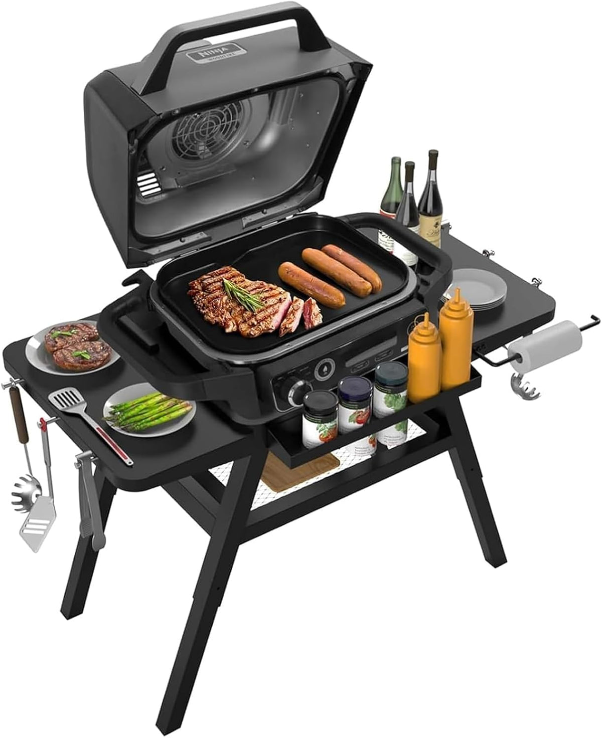 WEBROIL Pizzaofen, Schwarz, Verstellbar für Ninja Outdoor Woodfire Grillständer OG700