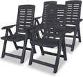 GuyAna Liegen, Kunststoff, Anthrazit, Garten-Liegestühle 4 STK. Sonnenliege Rattan Sonneninsel