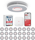 X-Sense Rauchmelder, 33 mm, Weiß/Grau, Smarter WLAN mit Sprachausgabe und 17 Standorten, Feuermelder, vernetzt