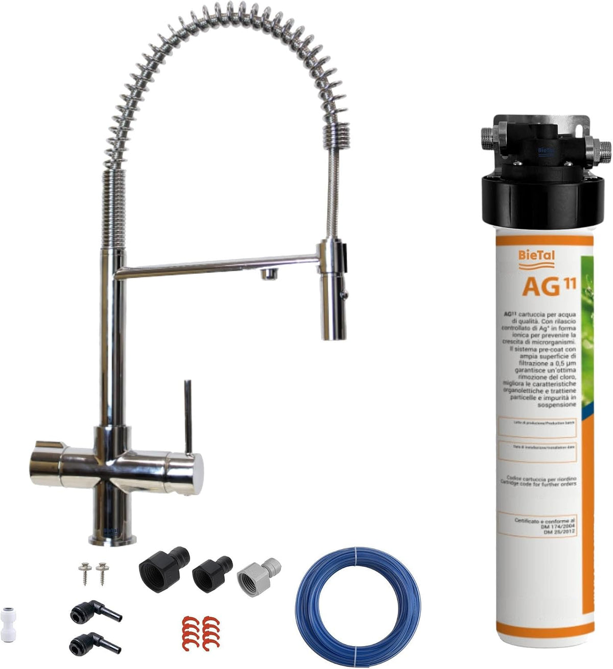 BieTal Wasserhahnfilter, Schwarz, Trinkwasserfilter mit Aktivkohle für sauberes & frisches