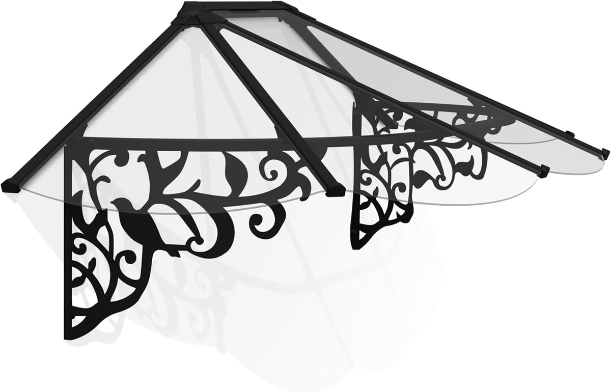 Palram Markise, 217 x 88 cm, Schwarz, Canopia by Vordach für Haustür Lily XL 2130 Pultvordach