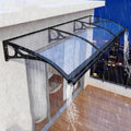 qodxcrfv Pavillion, 80×190 cm, Transparent/Schwarz, Vordach haustür, Transparentes Pultbogenvordach für Haustür
