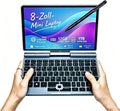KOOFORWAY Laptop, Weiß, 8-Zoll 2-in-1 Mini- mit QWERTZ-Tastatur, drehbarem HD-Touchscreen