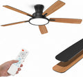 Taloya Deckenventilator, 132 cm, Schwarz, mit Beleuchtung und Fernbedienung, Leise DC Motor, LED Lampe Dimmbar 3000-6500K