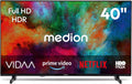 MEDION Fernseher, 100,3 cm, 40 Zoll, Schwarz, Smart TV, Full HD (Smart-TV, VIDAA Store, Netflix, Prime Video