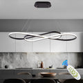 Qiaomao Hänge- & Pendelleuchten, 57 W, Schwarz, Dimmbare LED Pendelleuchte, Doppelfigur 8 Design Hängeleuchte mit Fernbedienung