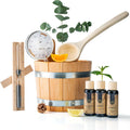 Liebenstein Sets, 5 L, Holz/Metall/Silber/Schwarz, Sauna Set - 4 teiliges 'Komplettset', Enthält Sauna Eimer mit Kelle [ ]