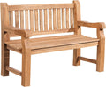 CLP Sitzbank, 120 cm, Teak, bank Jackson V2 I Wetterfeste Holzbank mit Rückenlehne I, Farbe:, Größe