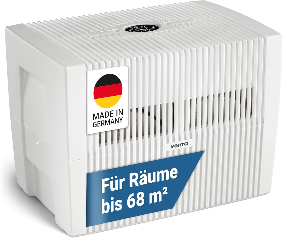VENTA Luftbefeuchter für ein Zimmer, 24 dB, 10 l, 60 m, Schwarz, Luftbefeuchter LW45 Comfort Plus, sehr leise (A)