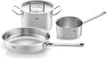 Fissler Original-Profi Collection/Edelstahl-Kochtopfset, 6-teilig, Töpfe mit Glas-Deckel (3 Kochtöpfe,1 Bratentopf 1 Sauteuse-deckellos, 1