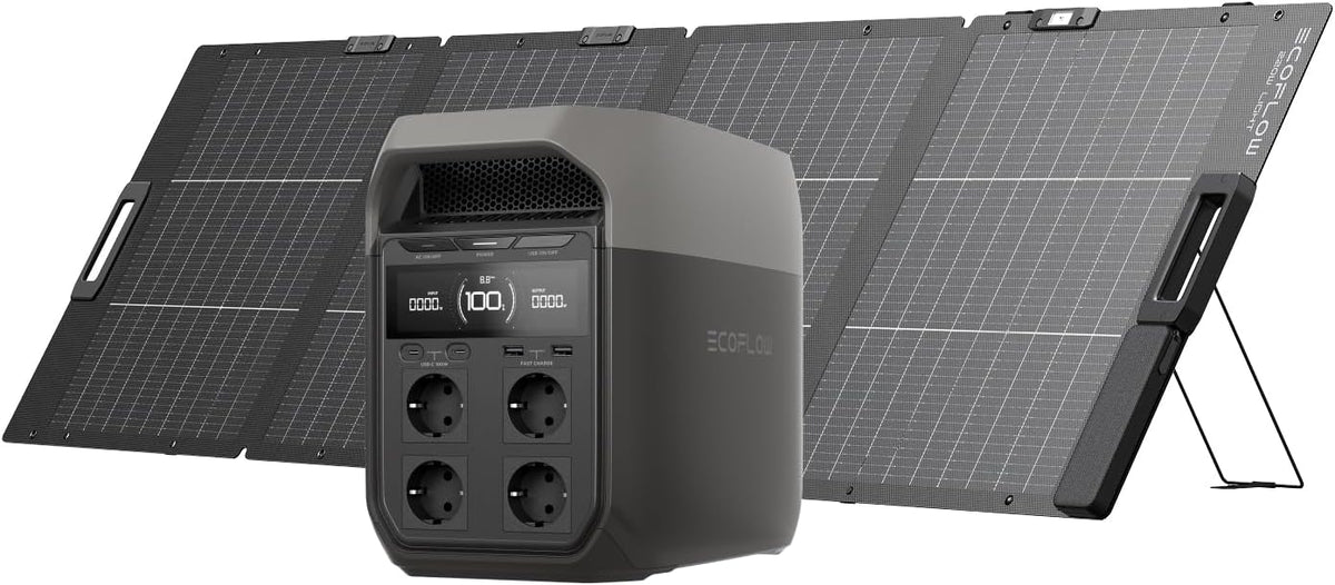 Amazon Renewed Powerstation, 220 W, Weiß, EcoFlow DELTA 3 tragbare mit Solarpanel (Generalüberholt)